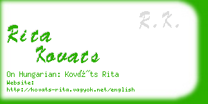 rita kovats business card